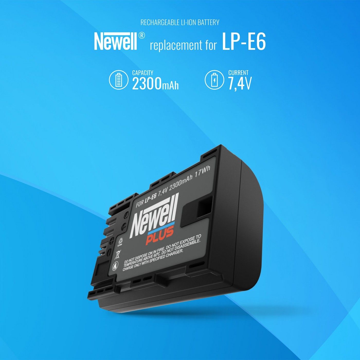 Акумулятор NEWELL LP-E6+ (Plus) (NL1250)