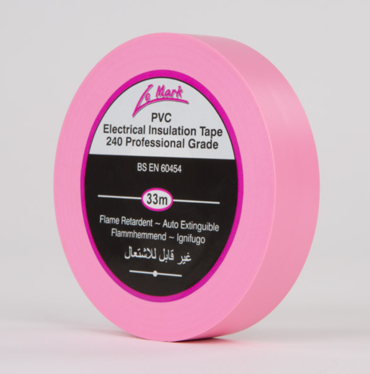 Клейка стрічка Le Mark PVC Electrical Insulation Tape 75mm x 33m Pink (LEMPVC75PK)