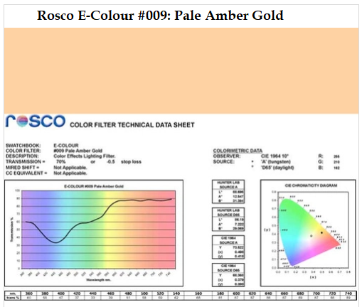 Фильтр Rosco E-Colour+ 009 Pale Amber Gold Roll (60092)