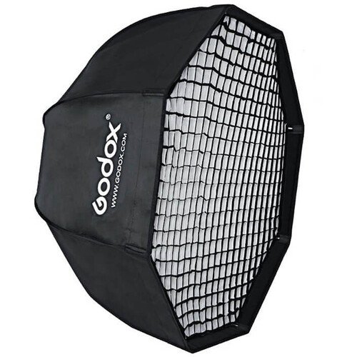 Студійна софтбокс-парасолька Godox на липучці, з сіткою, з адаптером Bowens 80 см