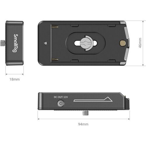 Пластина адаптера аккумулятора SmallRig NP-F с зарядными кабелями для камер BMPCC 4K и 6K 3093